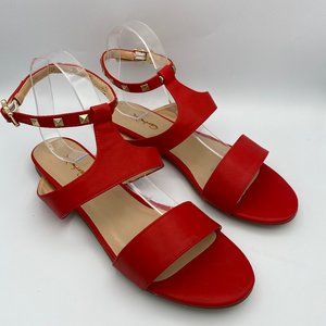XYD Red SuedeStrappy Sandals Slingback Flat Size12